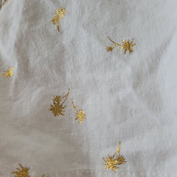 Old Navy Women’s Everyday Short Linen Blend White Gold Palm Tree - Picture 4 of 4